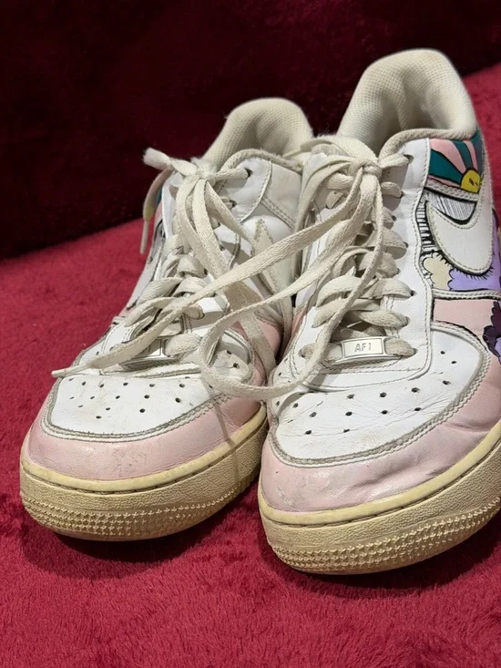 Women’s Nike Air Force 1 Custom Design Happy Sunshine White Multicolored Size 9 - Picture 4 of 8